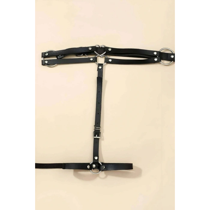 Hubrendy Beru Seksi Deri Tek Bacaklı Jartiyer Harness - Brf930