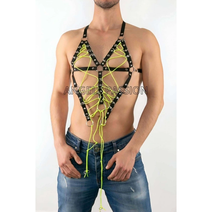 Hubrendy Beru Seksi Erkek  Üst Lastik Harness - Brfm59