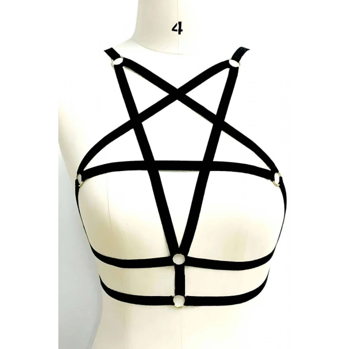 Hubrendy Beru Seksi Göğüs Kafesli Harness