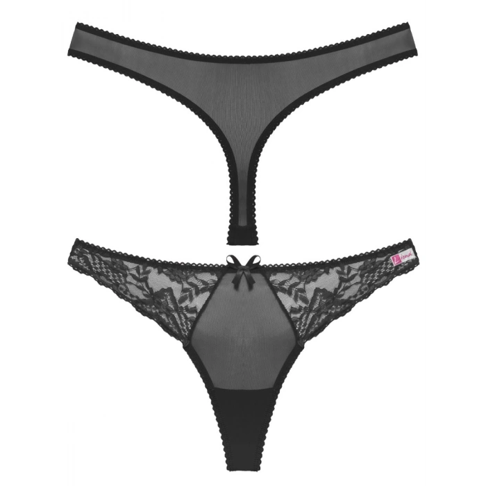 Hubrendy Beru  Siyah Dantelli Fantazi G String Külot