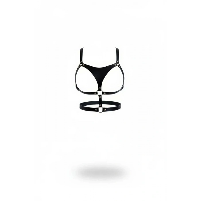 Hubrendy Beru Siyah Göğüs Harness Deri O-ring Detaylı - Brf1388