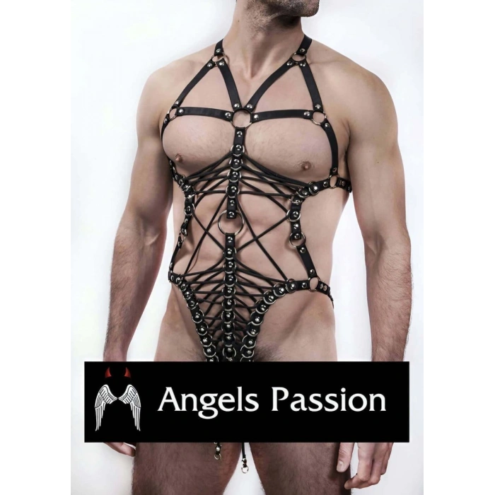 Hubrendy Beru Siyah Seksi Lasitk Erkek  Vücut Harness - Brfm68