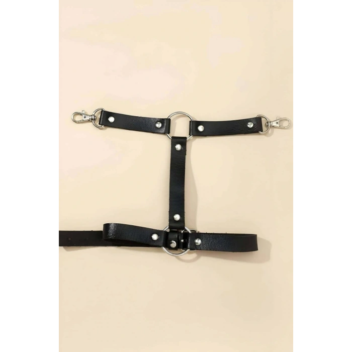 Hubrendy Beru Tek Bacak Deri Jartiyer Harness - Brf962