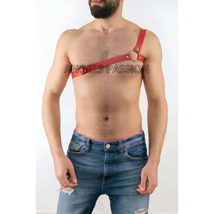 Hubrendy Beru Tek Omuz Seksi Deri Erkek  Harness - Brfm3