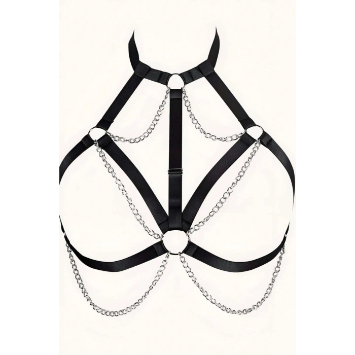 Hubrendy Beru Zincirli Lastik Göğüs Harness - Brf818
