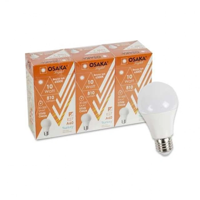 Hubrendy Bez 10W 3lü Beyaz Led Ampül