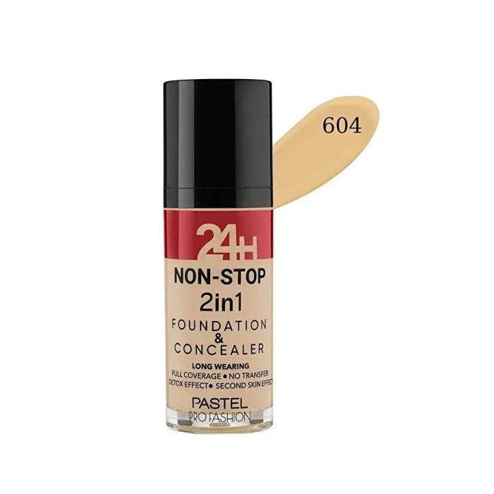 Hubrendy Bez 24H Non Stop 2in1 Foundation & Concealer - No: 604 Vanilla