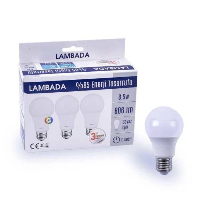 Hubrendy Bez 8,5W 3lu Beyaz Led Ampül