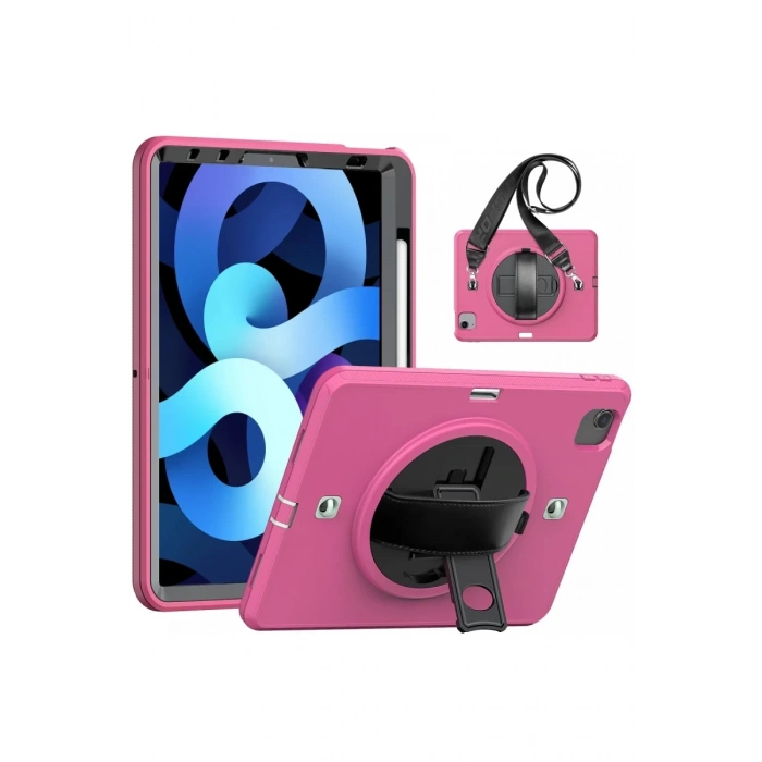 Hubrendy Bez Apple iPad Pro 11 (2020) Kılıf Strap-C Otterbox Tablet Kapak - Pembe