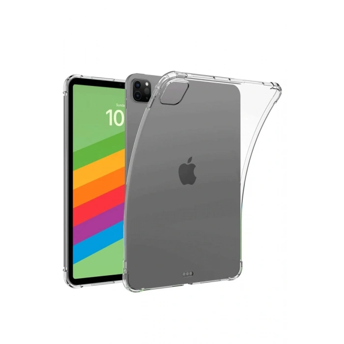 Hubrendy Bez Apple iPad Pro 13 (2024) Kılıf Anti Shock Tablet Silikon - Şeffaf