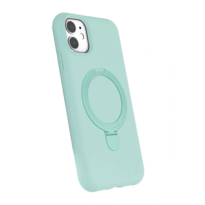 Hubrendy Bez Apple iPhone 11 Regal Magsafe Standlı Kapak - Su Yeşili