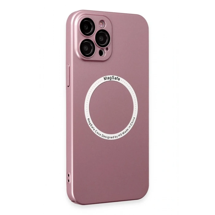 Hubrendy Bez Apple iPhone 12 Pro Kılıf Jack Magneticsafe Lens Silikon - Rose Gold