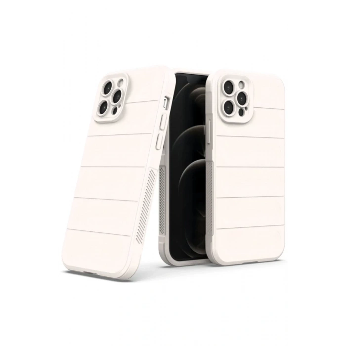 Hubrendy Bez Apple iPhone 12 Pro Kılıf Optimum Silikon - Krem