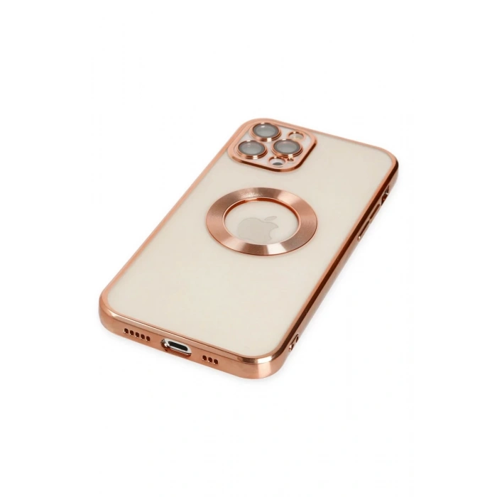 Hubrendy Bez Apple iPhone 12 Pro Kılıf Slot Silikon - Rose Gold