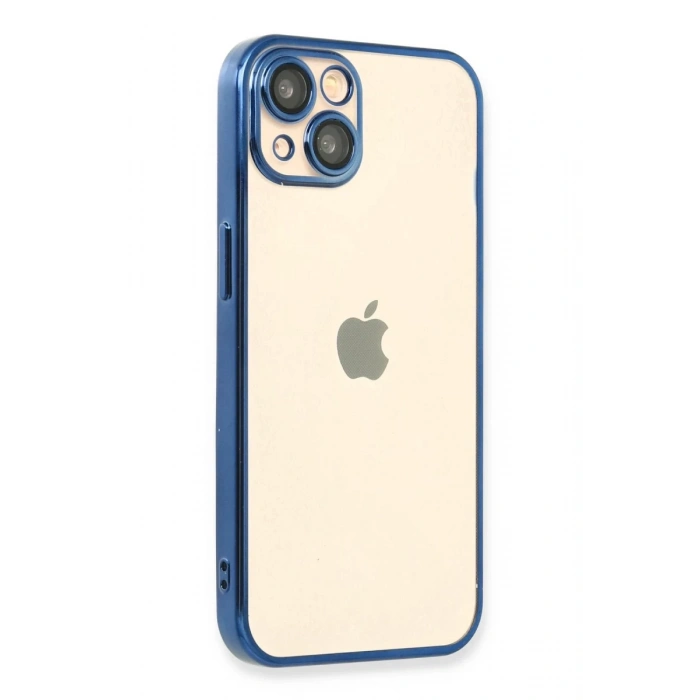 Hubrendy Bez Apple iPhone 13 Kılıf Lensli Silikon - Açık Mavi