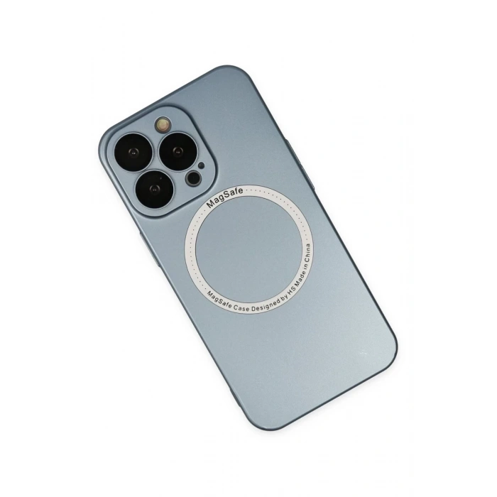 Hubrendy Bez Apple iPhone 13 Pro Kılıf Jack Magneticsafe Lens Silikon - Sierra Blue