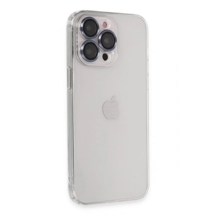 Hubrendy Bez Apple iPhone 13 Pro Max Kılıf Luko Lens Silikon - Sierra Blue
