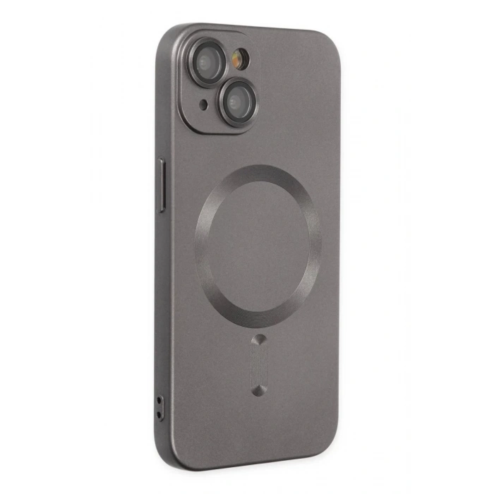 Hubrendy Bez Apple iPhone 14 Plus Kılıf Moshi Lens Magneticsafe Silikon - Füme