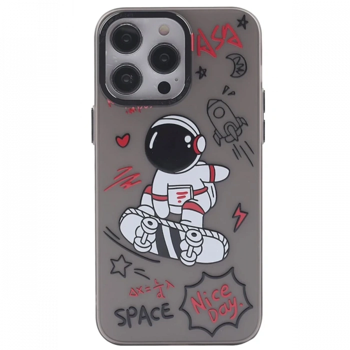 Hubrendy Bez Apple iPhone 14 Pro Kılıf Prada Desenli Kapak - Prada Siyah - 1