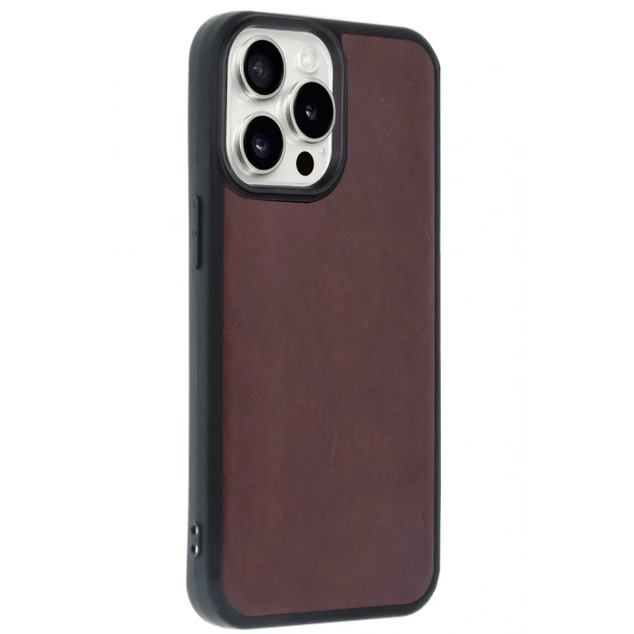 Hubrendy Bez Apple iPhone 14 Pro Max Kılıf Aras Deri Kapak - Bordo