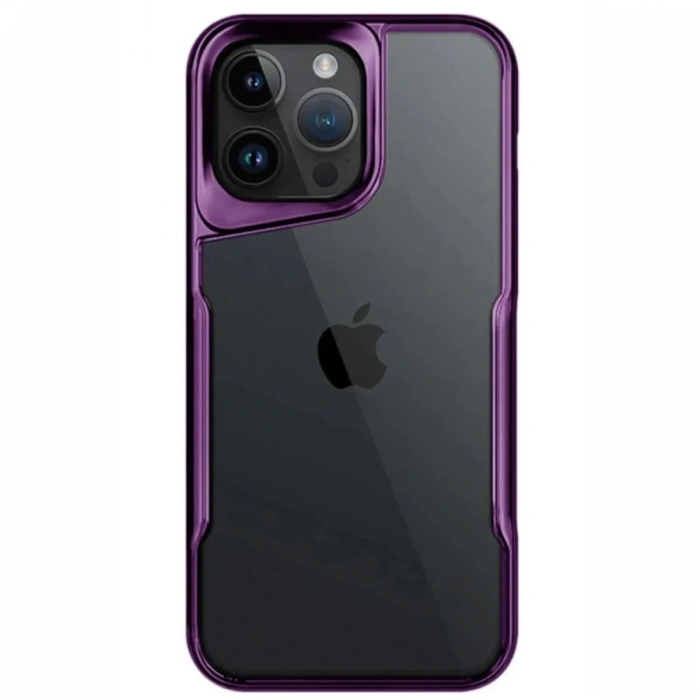Hubrendy Bez Apple iPhone 14 Pro Max Kılıf Boyi Silikon Kapak - Derin Mor