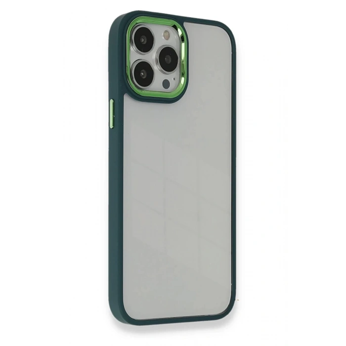 Hubrendy Bez Apple iPhone 14 Pro Max Kılıf Dora Kapak - Haki Yeşil