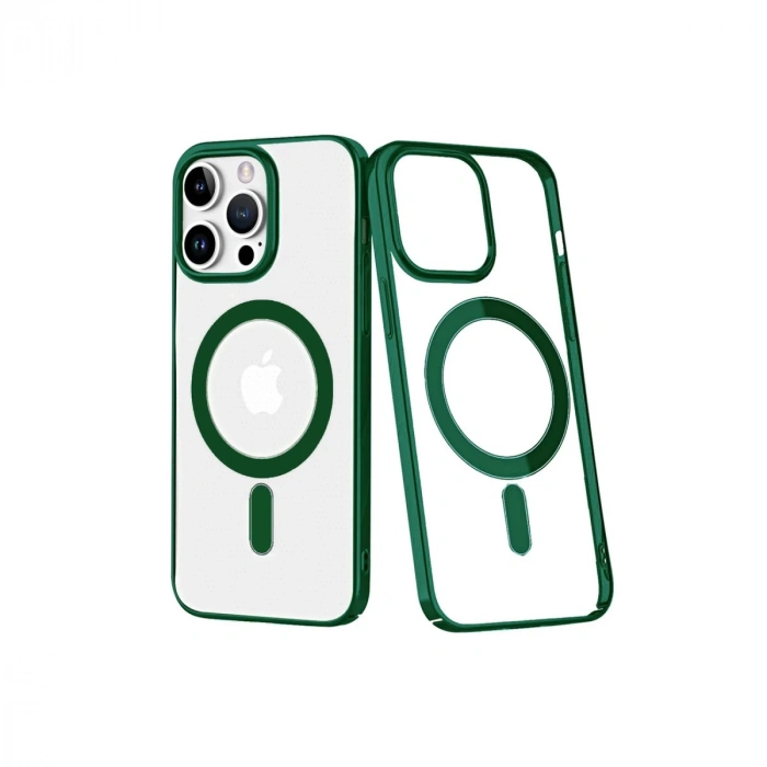 Hubrendy Bez Apple iPhone 14 Pro Max Kılıf Element Magneticsafe Sert Kapak - Köknar Yeşili