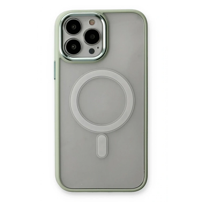 Hubrendy Bez Apple iPhone 14 Pro Max Kılıf Room Magneticsafe Silikon - Su Yeşili