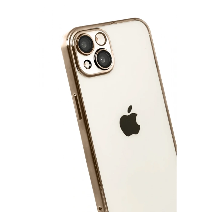 Hubrendy Bez Apple iPhone 15 Lensli Silikon - Çöl Titanyum