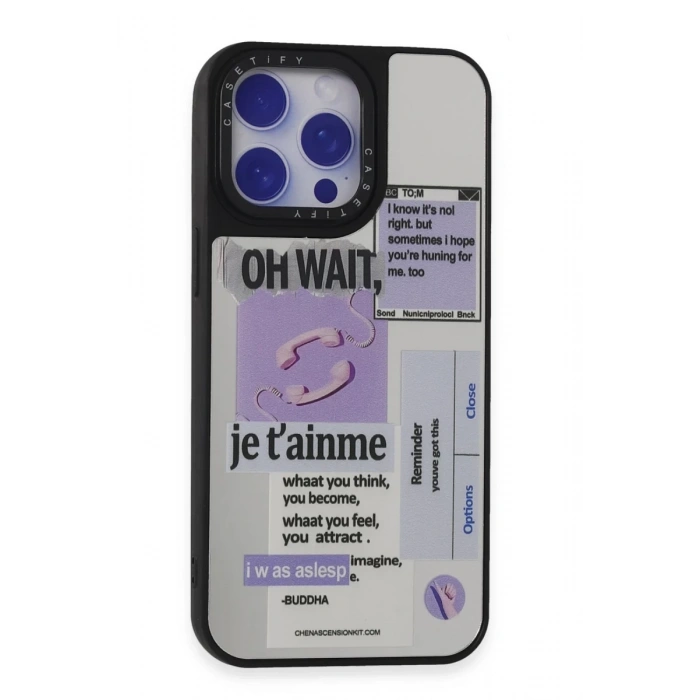 Hubrendy Bez Apple iPhone 15 Pro Kılıf Mirror Desenli Kapak - Mirror - 4