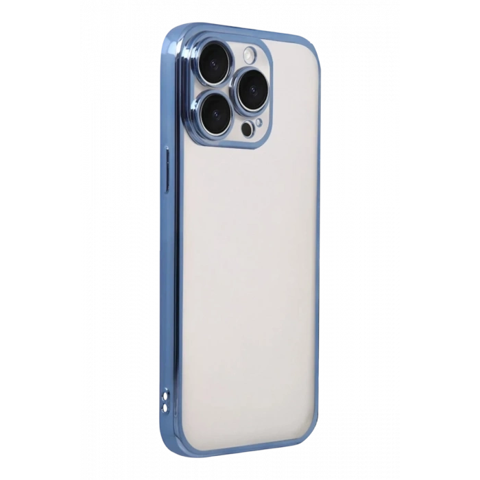 Hubrendy Bez Apple iPhone 15 Pro Max Lensli Silikon - Açık Mavi