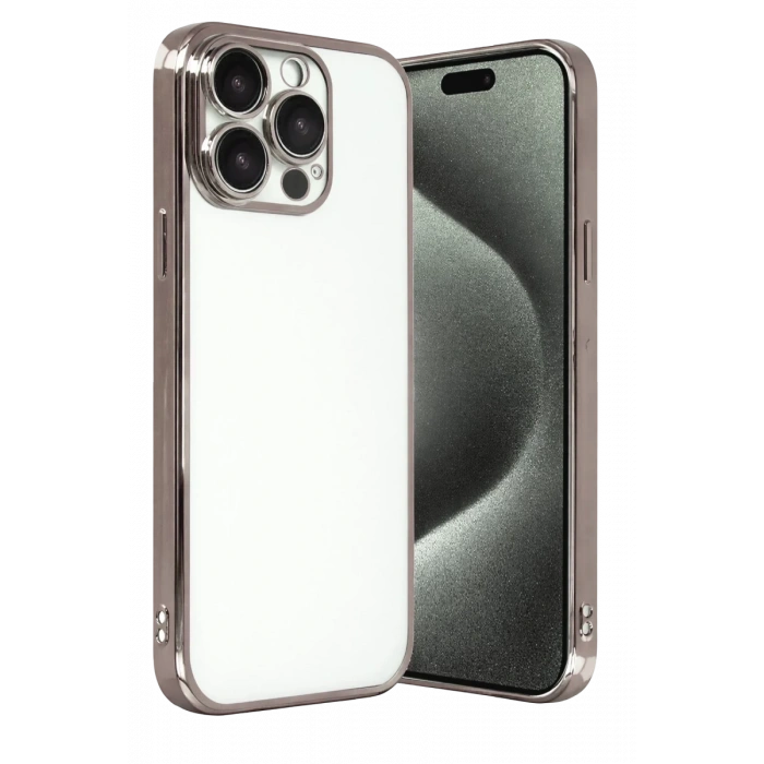 Hubrendy Bez Apple iPhone 15 Pro Max Lensli Silikon - Titan Gri