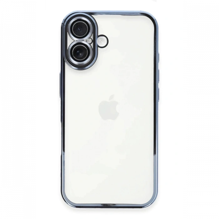 Hubrendy Bez Apple iPhone 16 Plus Kılıf Lensli Silikon - Açık Mavi