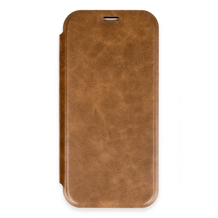 Hubrendy Bez Apple iPhone 16 Pro Max Kılıf Flip Cover - Taba