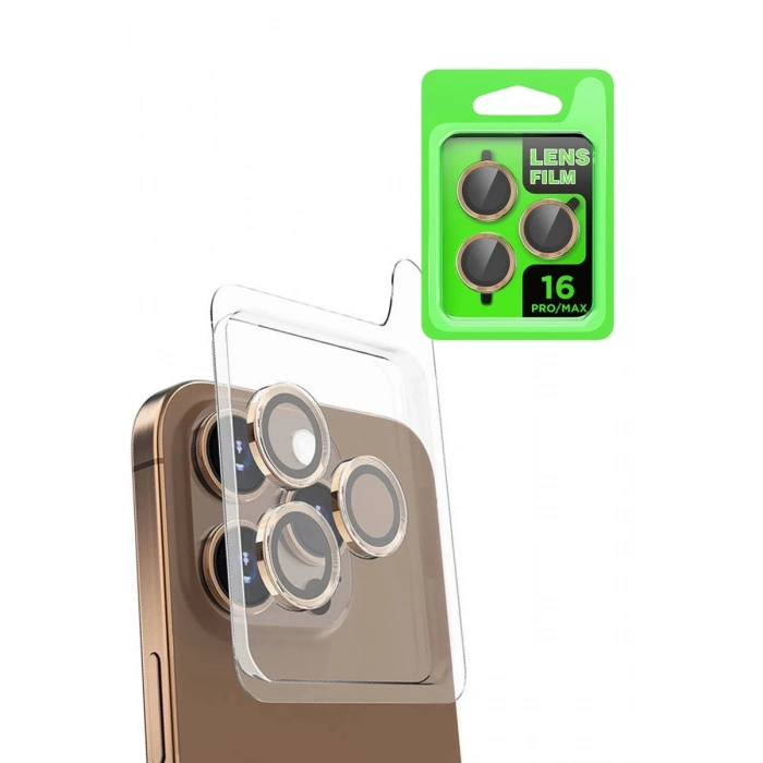 Hubrendy Bez Apple iPhone 16 Pro Max Raze Metal Kamera Lens - Desert