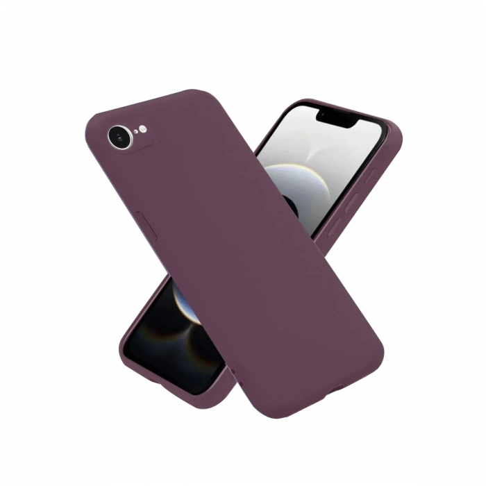 Hubrendy Bez Apple iPhone 16E Kılıf First Silikon - Mürdüm