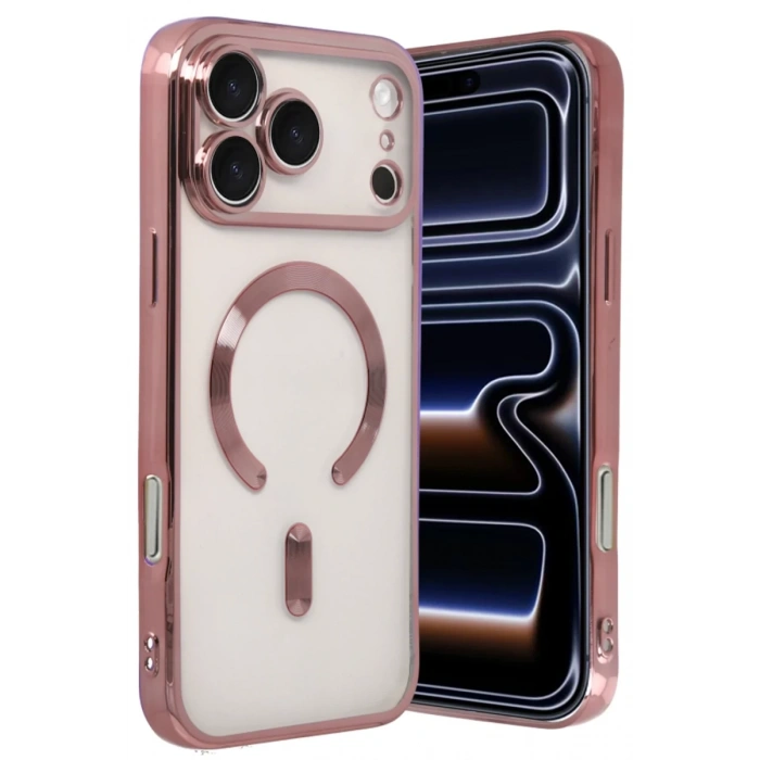 Hubrendy Bez Apple iPhone 17 Pro Kross Magneticsafe Kapak - Rose
