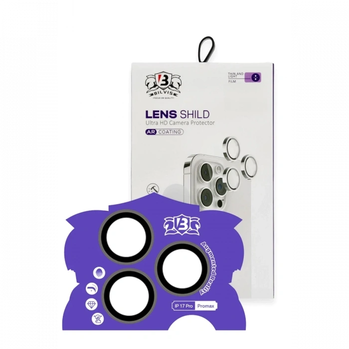 Hubrendy Bez Apple iPhone 17 Pro Max Bilvis Titan Kamera Lens - Natural Grey