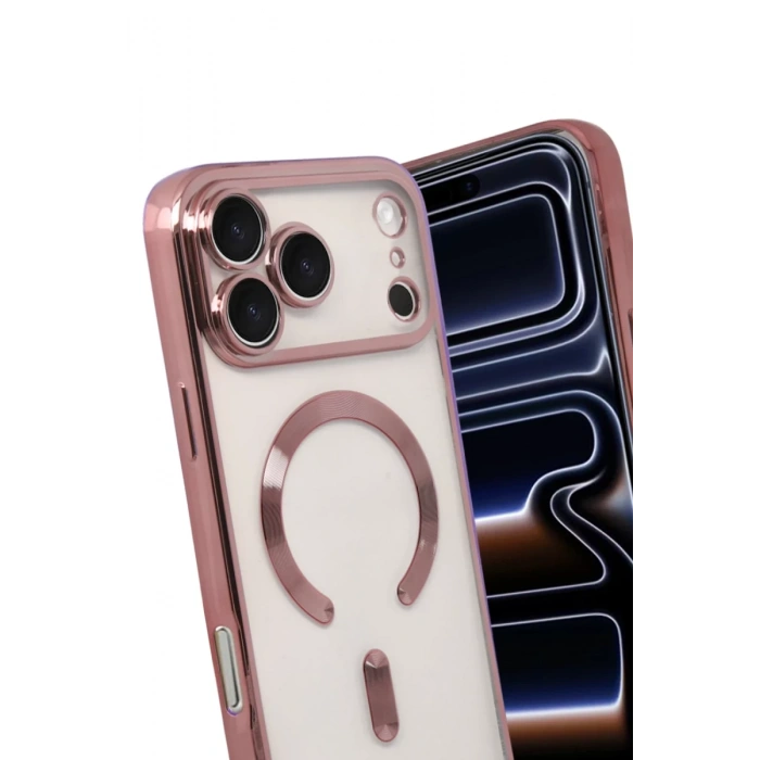 Hubrendy Bez Apple iPhone 17 Pro Max Kross Magneticsafe Kapak - Rose