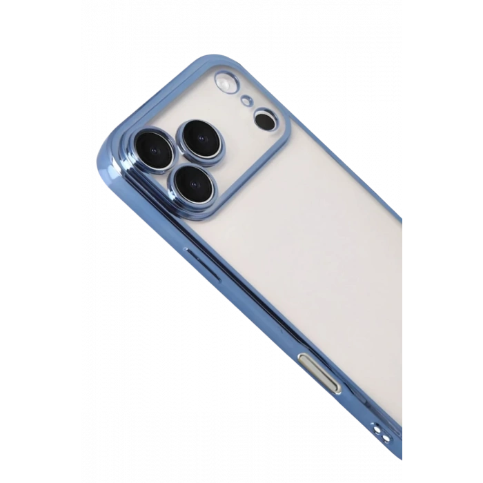 Hubrendy Bez Apple iPhone 17 Pro Max Lensli Silikon - Açık Mavi