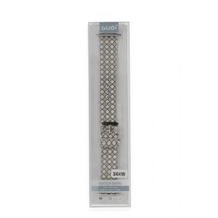 Hubrendy Bez Apple Watch 38mm Karo Motif Kordon - Lila