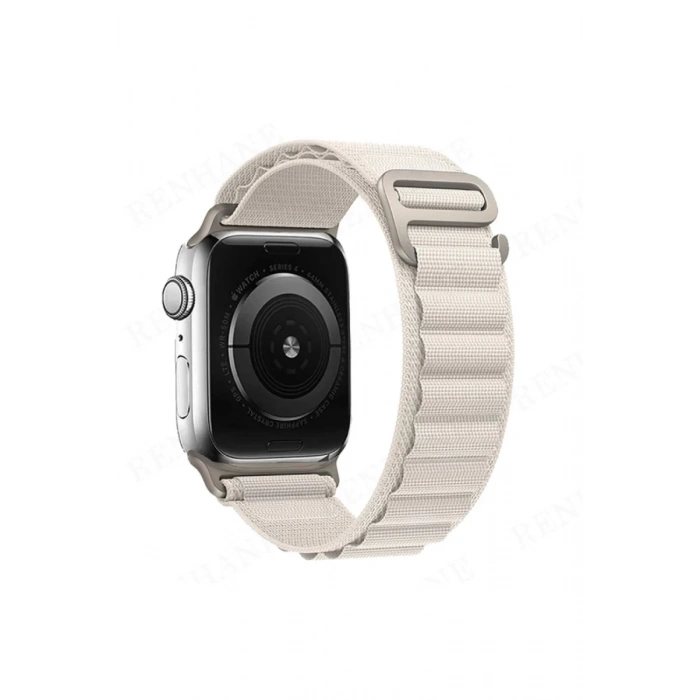Hubrendy Bez Apple Watch 38mm Mountain Kordon - Beyaz