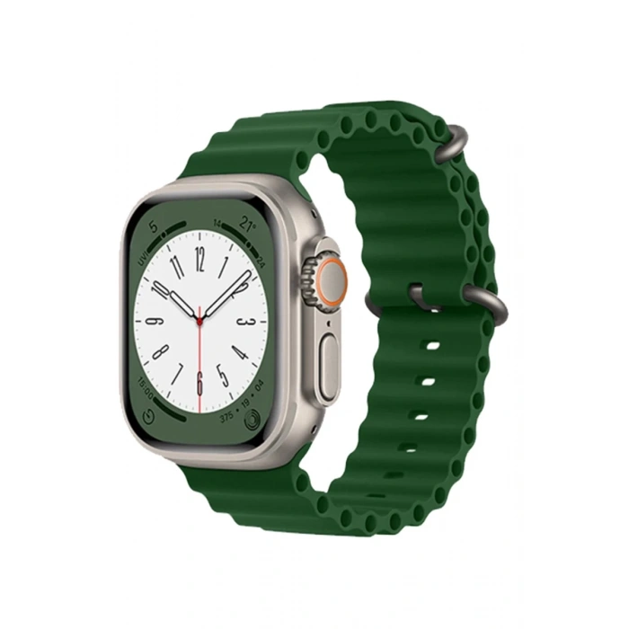 Hubrendy Bez Apple Watch 38mm Ocean Kordon - Koyu Yeşil