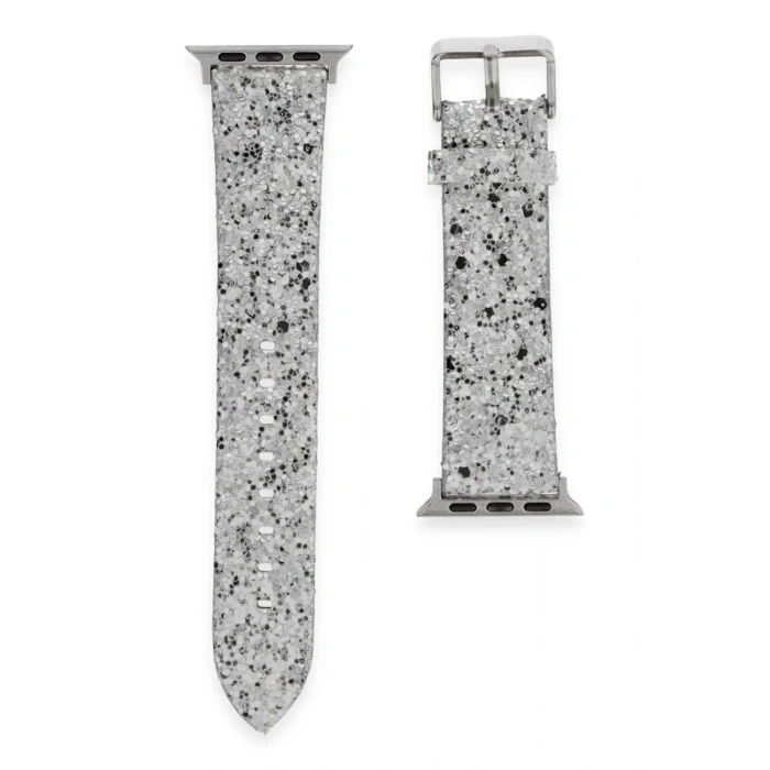 Hubrendy Bez Apple Watch 38mm Starry Taşlı Kordon - Gümüş