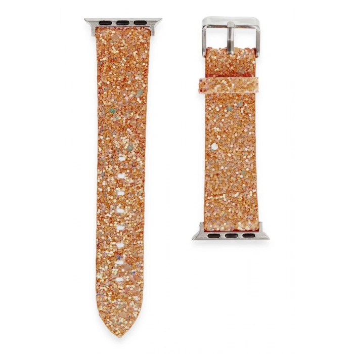 Hubrendy Bez Apple Watch 38mm Starry Taşlı Kordon - Pudra
