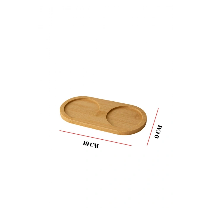 Hubrendy Bez Bambu Yağdanlık Altlığı Çift Yuvalı 9x19 Cm