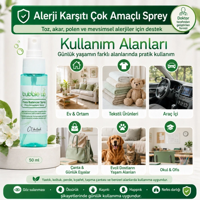 Hubrendy Bez Bubble Up Okul ve Ev İçin Ortam ve Tekstil Spreyi 50 ml