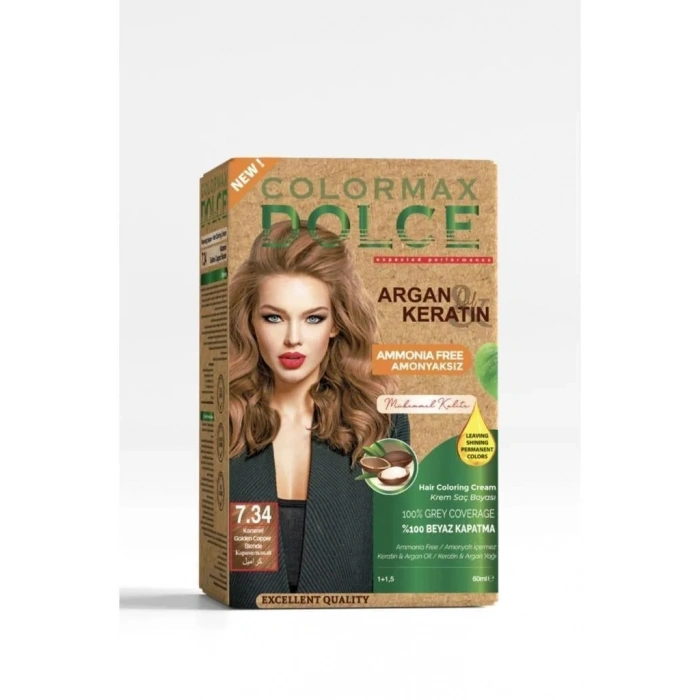 Hubrendy Bez Dolce Amonyaksız, Doğal Set Boya - 7.34 Açık Karamel