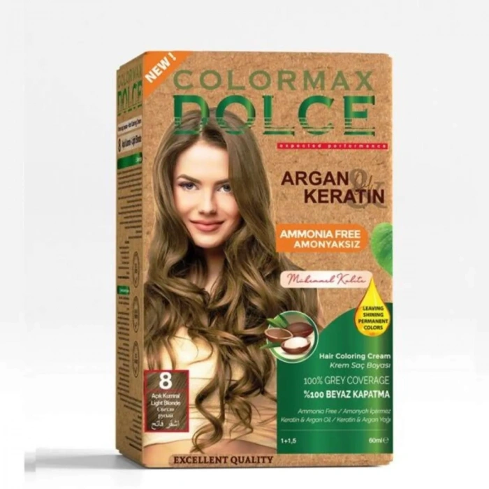 Hubrendy Bez Dolce Amonyaksız, Doğal Set Boya - 8 Açık Kumral