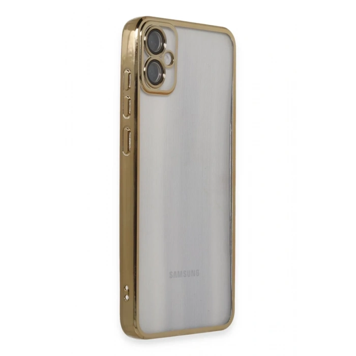 Hubrendy Bez Samsung Galaxy A05 Kılıf Lensli Silikon - Gold